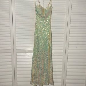 Stunning Cream Sequin Prom Dress